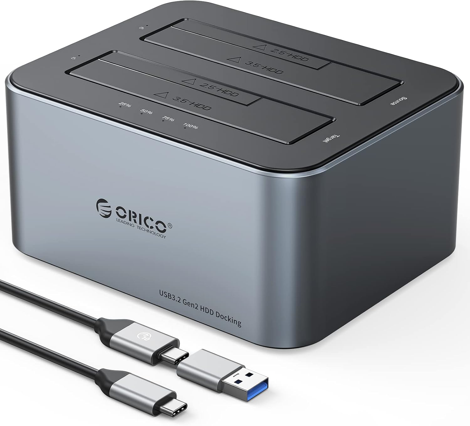 Orico USB 3.0 2.5" or 3.5" SATA Dual Bay Dock