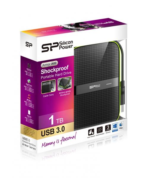 Silicon Power 1TB Shockproof A60 External Hard Drive