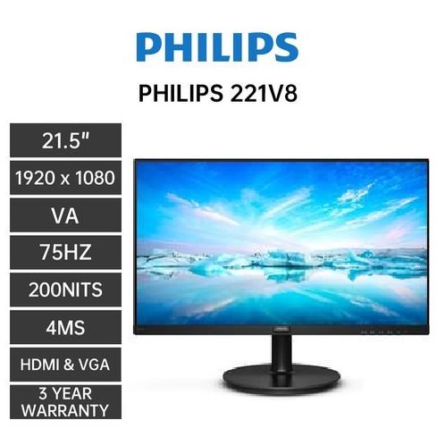 21.5" (22") Philips 221V8LB LED Monitor