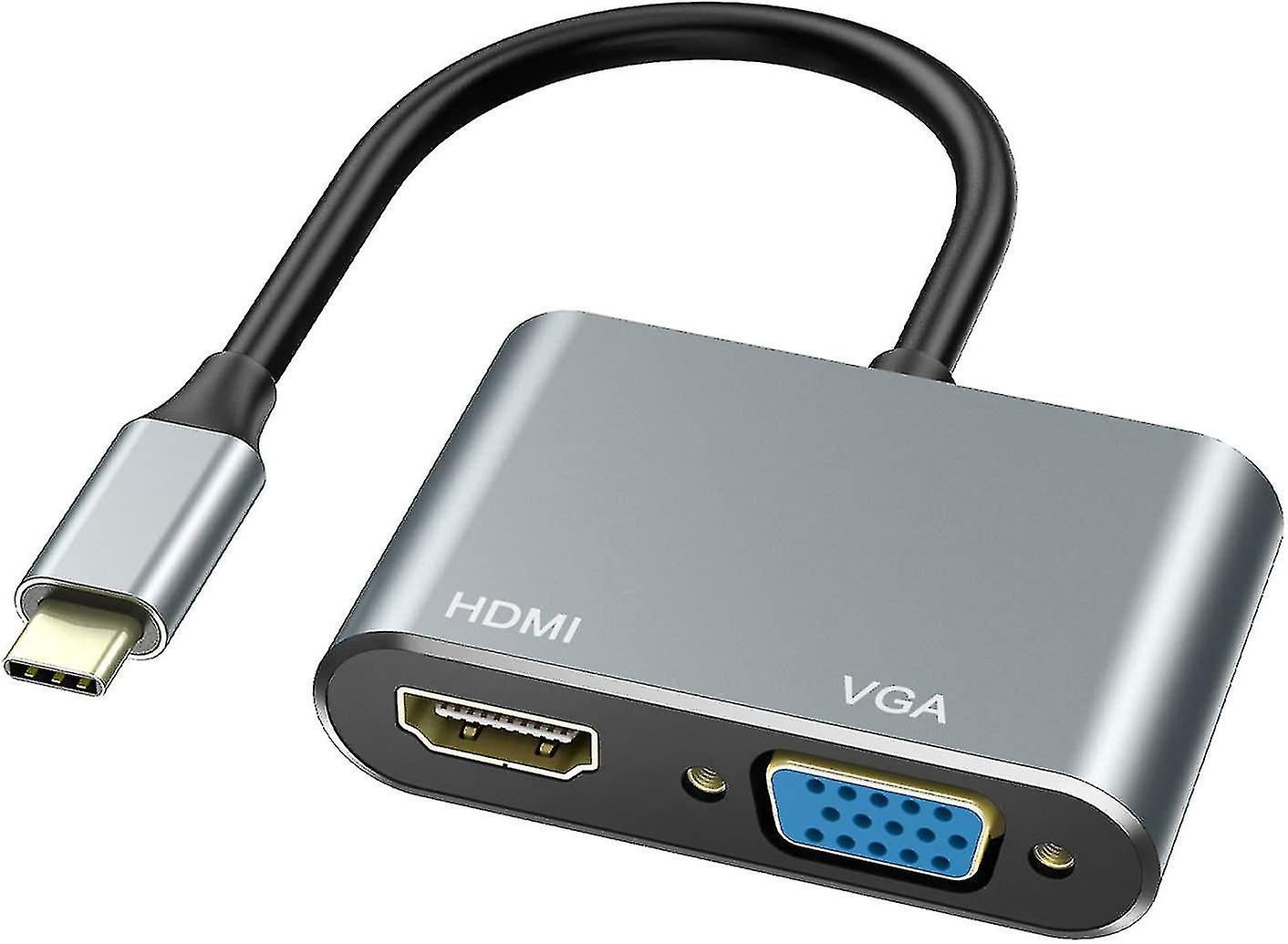 USB-C to HDMI+VGA+USB Adapter