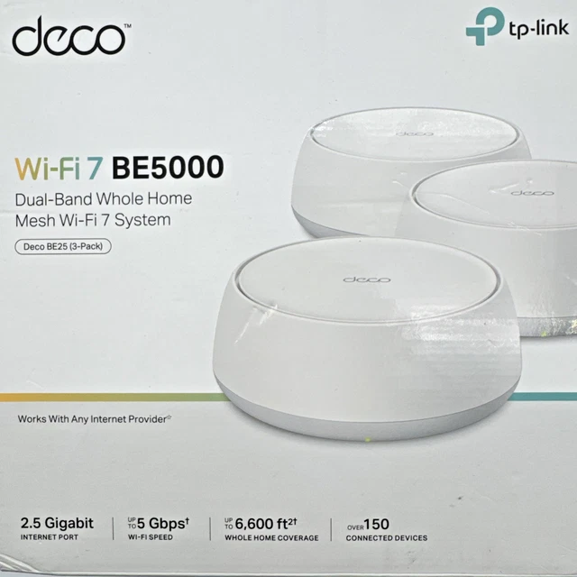 Deco BE25 BE5000 Wifi 7 Dual Band 1 pack Whole Home Mesh Router