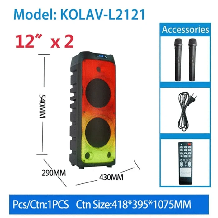 Kolav L2121 12" Karaoke Sysetem w/wireless microphone