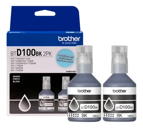 Brother BT D100BK Black Ink Dual Pack