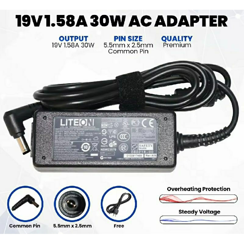 19V 1.58A Laptop Power Adapter