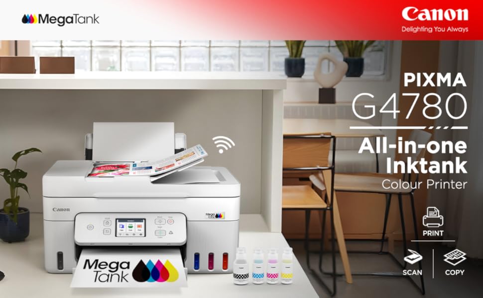 Canon Pixma G4780 Megatank Wireless Office All In One with ADF Printer