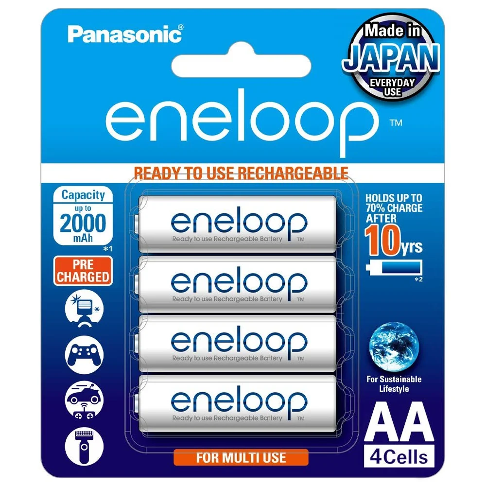 Panasonic  Eneloop Rechargeable AA 4's Batteries