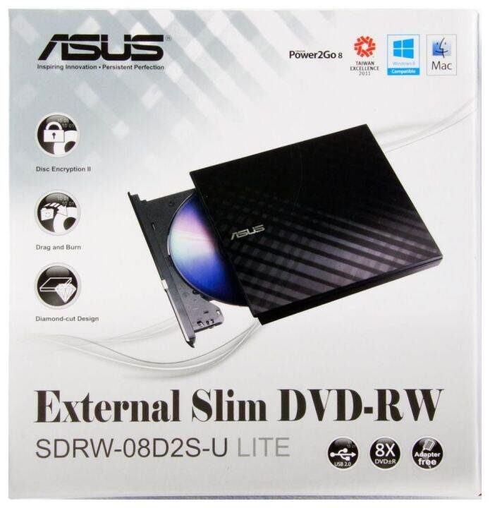 Asus SDRW-08D2S-U Lite External Slim DVD Writer