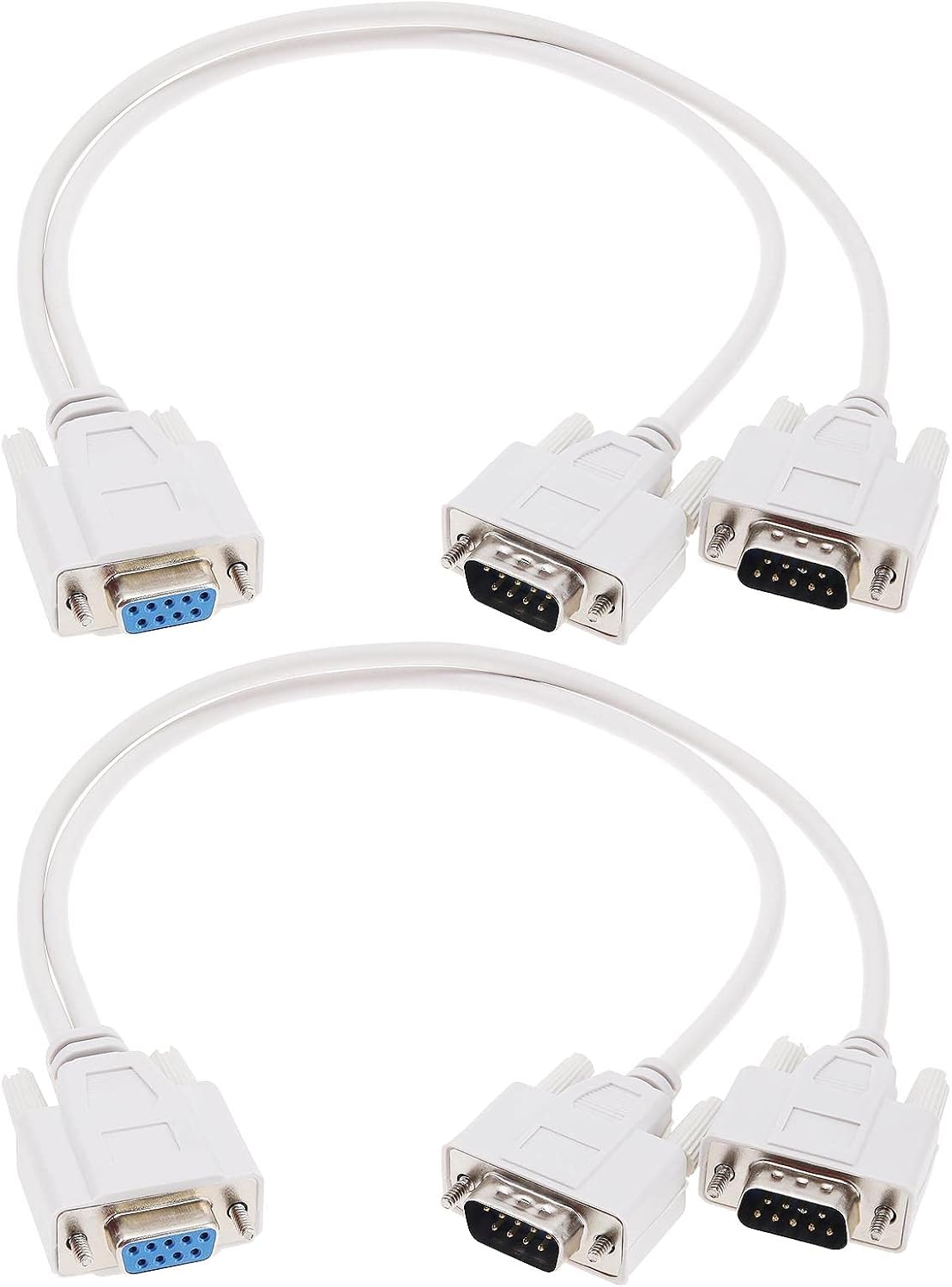 Serial 9 pin Male to 2 x 9pin Female Cable