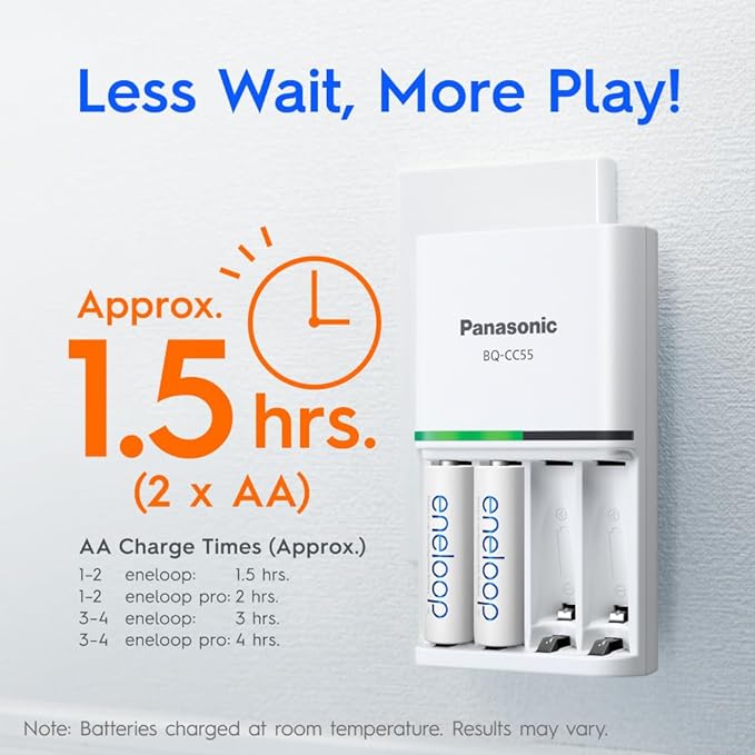 Panasonic Eneloop Charger w/ 4 AA Rechargeable Battery
