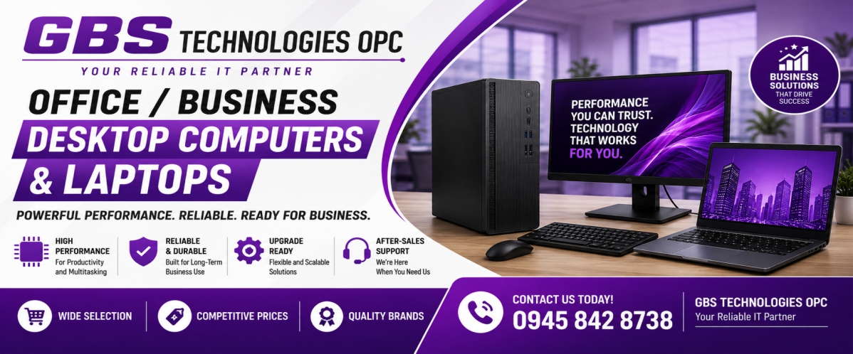 Desktop PCs and laptops for home and office at GBS Technologies