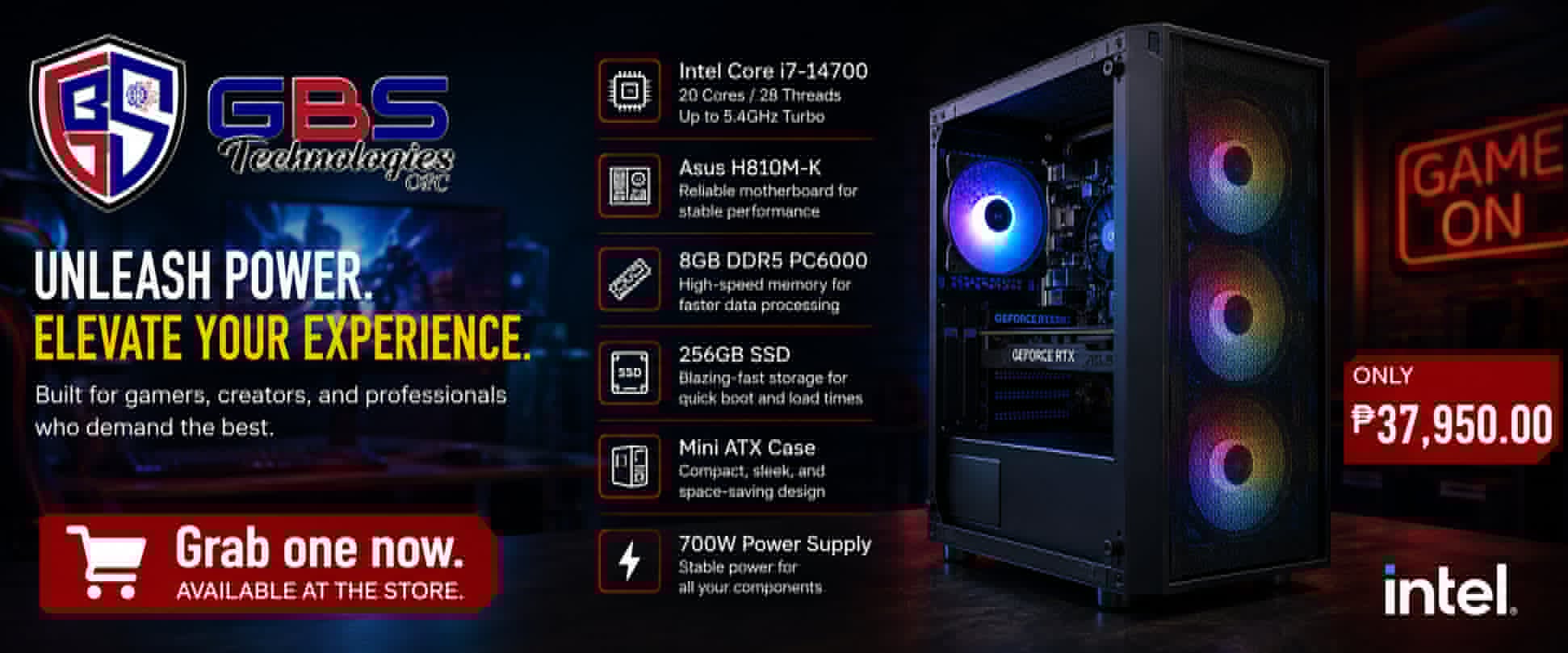 Custom Intel Core i7 desktop computer builds at GBS Technologies Bacolod